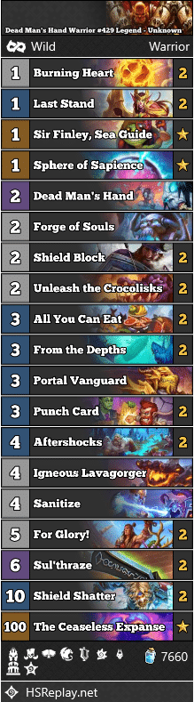 Dead Man's Hand Warrior #429 Legend - Unknown