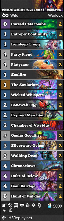 Discard Warlock #105 Legend - Unknown