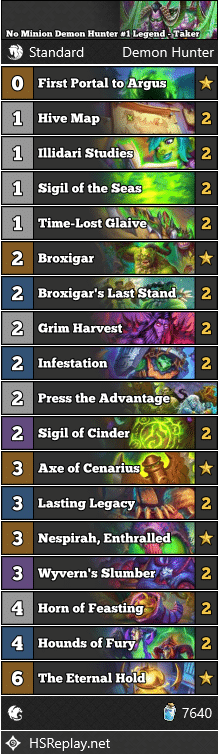 No Minion Demon Hunter #1 Legend - Taker