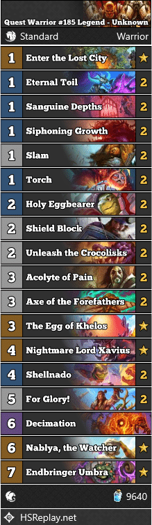 Quest Warrior #185 Legend - Unknown