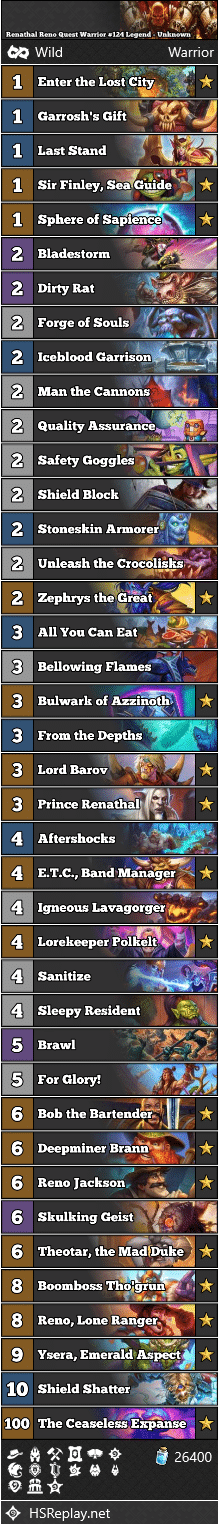 Renathal Reno Quest Warrior #124 Legend - Unknown