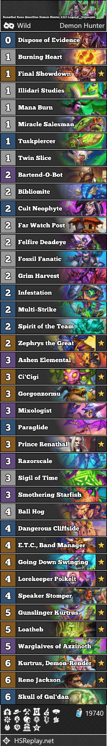 Renathal Reno Questline Demon Hunter #323 Legend - Unknown