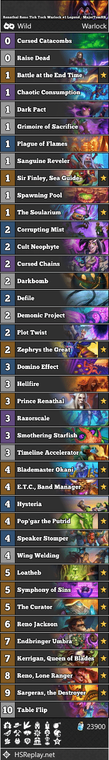 Renathal Reno Tick Tock Warlock #1 Legend - MajorTomHS