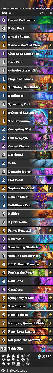 Renathal Reno Tick Tock Warlock #129 Legend - Unknown