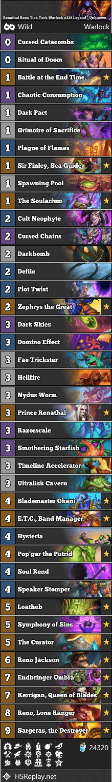 Renathal Reno Tick Tock Warlock #218 Legend - Unknown