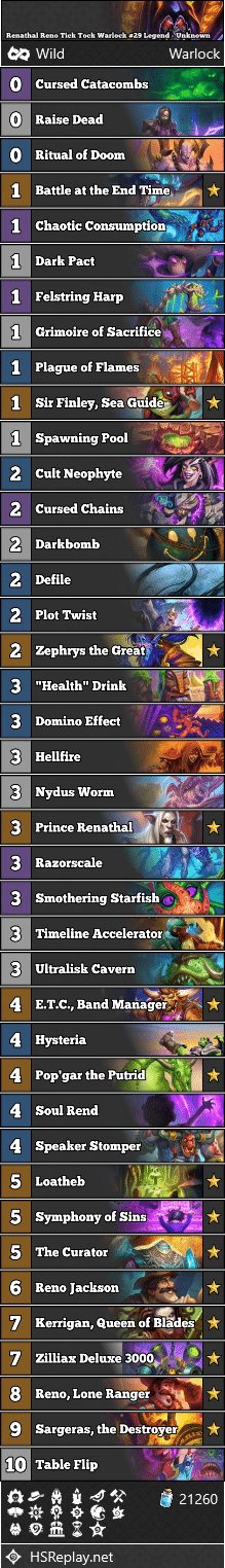 Renathal Reno Tick Tock Warlock #29 Legend - Unknown