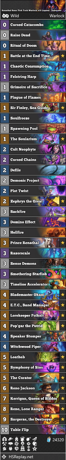 Renathal Reno Tick Tock Warlock #31 Legend - Unknown