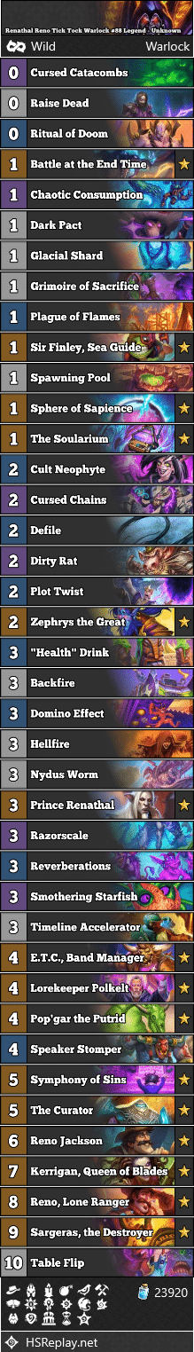 Renathal Reno Tick Tock Warlock #88 Legend - Unknown