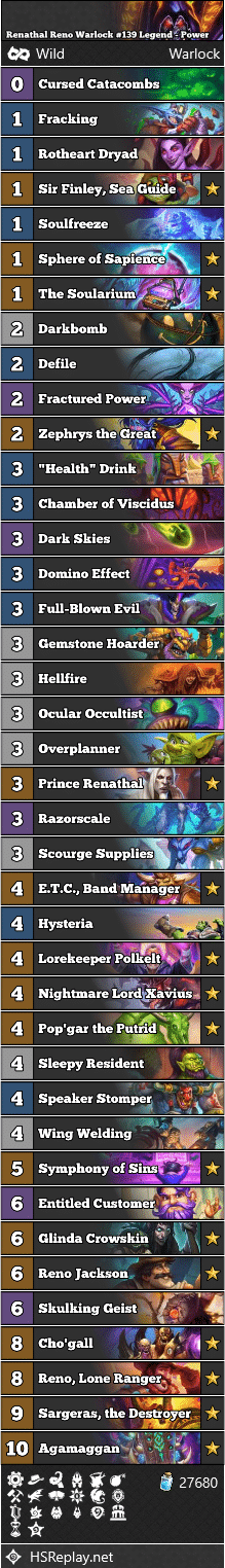 Renathal Reno Warlock #139 Legend - Power