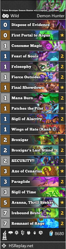 Token Broxigar Demon Hunter #213 Legend - Unknown