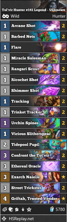 Tol'vir Hunter #141 Legend - Unknown