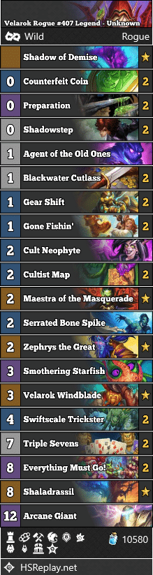 Velarok Rogue #407 Legend - Unknown