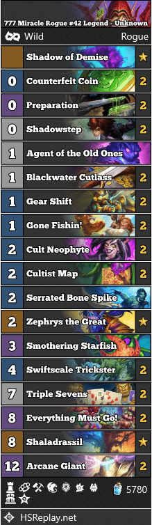 777 Miracle Rogue #42 Legend - Unknown