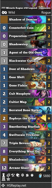 777 Miracle Rogue #48 Legend - Unknown