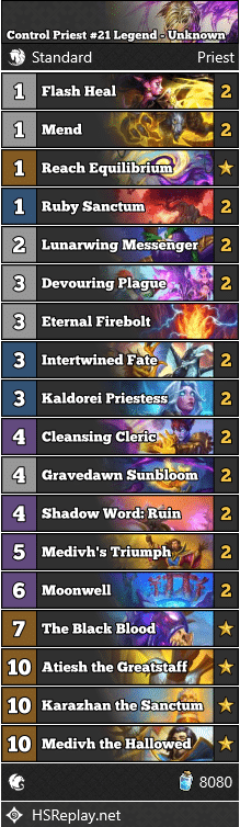 Control Priest #21 Legend - Unknown