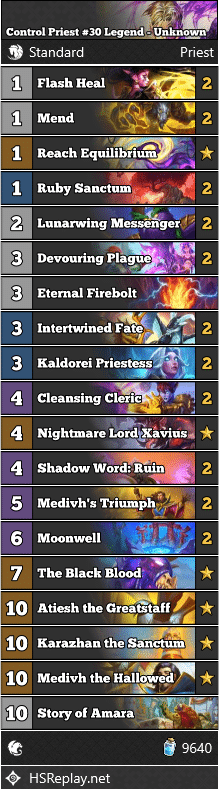 Control Priest #30 Legend - Unknown