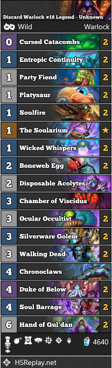 Discard Warlock #18 Legend - Unknown