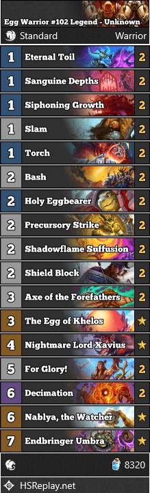 Egg Warrior #102 Legend - Unknown