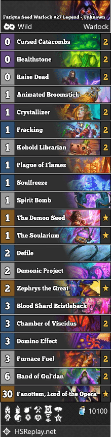 Fatigue Seed Warlock #27 Legend - Unknown