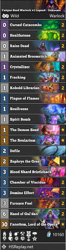 Fatigue Seed Warlock #3 Legend - Unknown