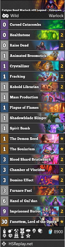 Fatigue Seed Warlock #89 Legend - Unknown