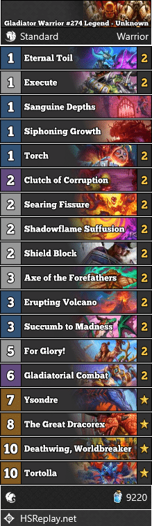 Gladiator Warrior #274 Legend - Unknown