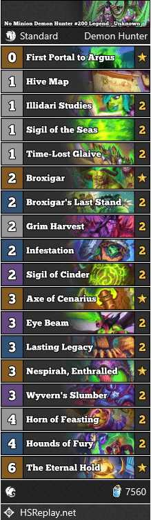 No Minion Demon Hunter #200 Legend - Unknown