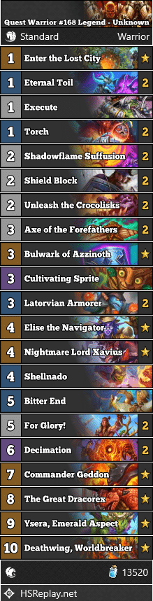 Quest Warrior #168 Legend - Unknown