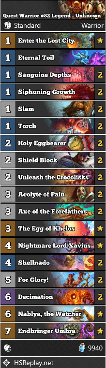 Quest Warrior #82 Legend - Unknown