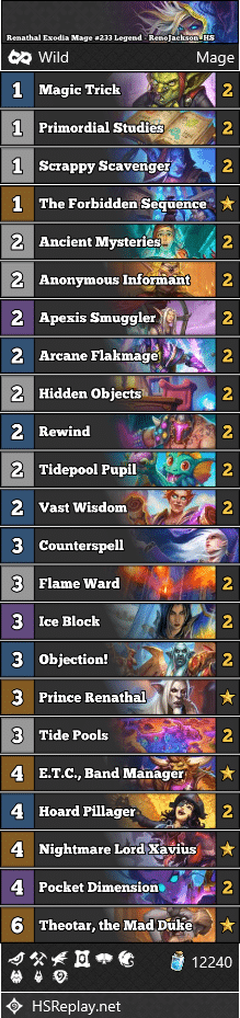 Renathal Exodia Mage #233 Legend - RenoJackson_HS