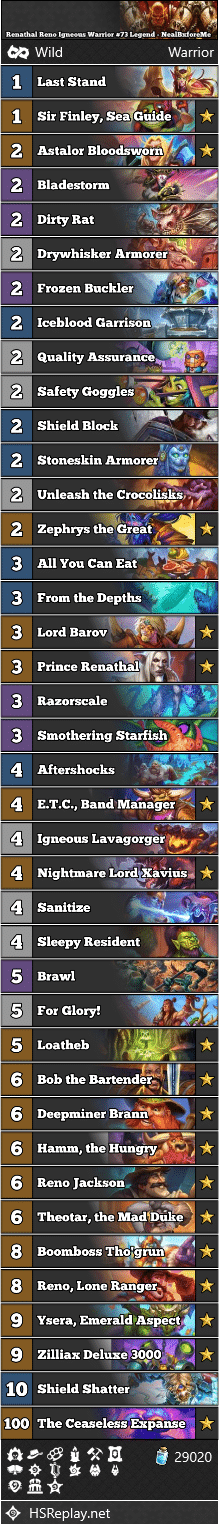 Renathal Reno Igneous Warrior #73 Legend - NealBxforeMe