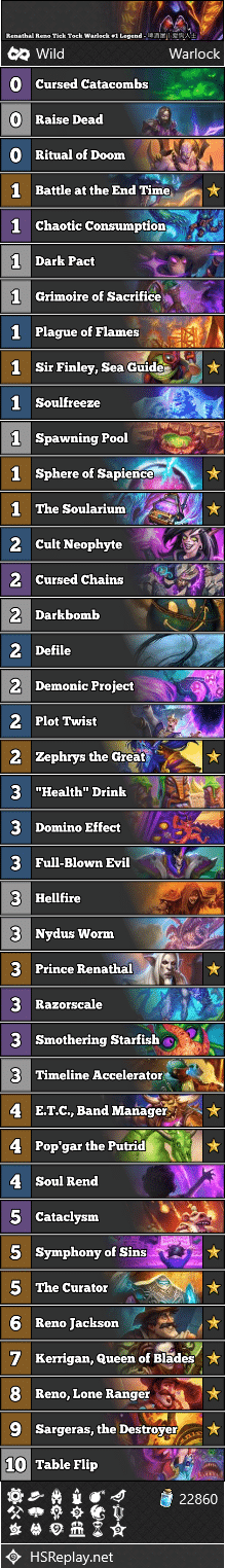 Renathal Reno Tick Tock Warlock #1 Legend - 啤酒屋丨爱狗人士