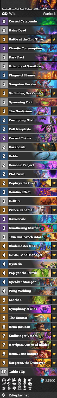 Renathal Reno Tick Tock Warlock #155 Legend - Unknown