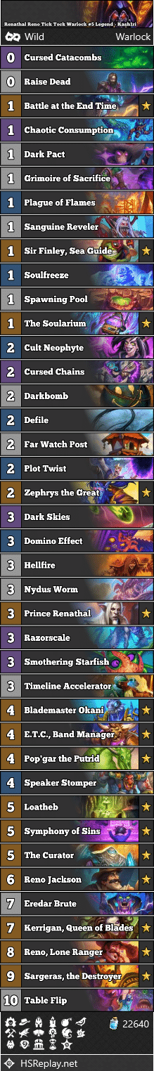 Renathal Reno Tick Tock Warlock #5 Legend - Kash1ri