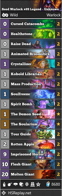 Seed Warlock #89 Legend - Unknown