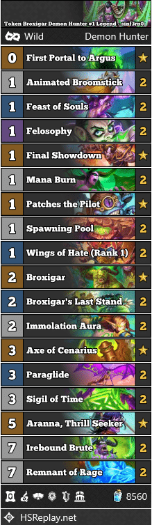 Token Broxigar Demon Hunter #1 Legend - sinf3rn0