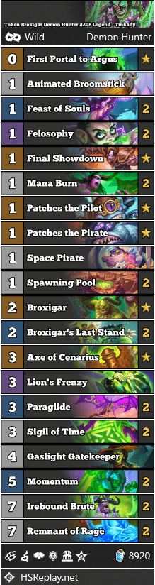 Token Broxigar Demon Hunter #208 Legend - Tinkady