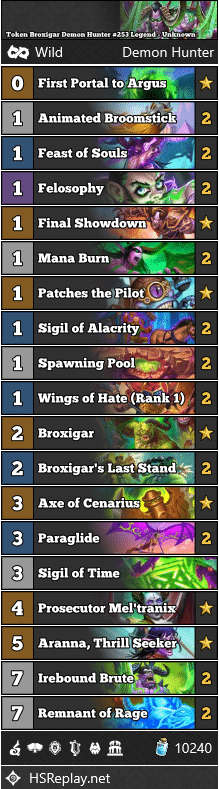 Token Broxigar Demon Hunter #253 Legend - Unknown
