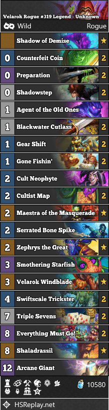 Velarok Rogue #319 Legend - Unknown