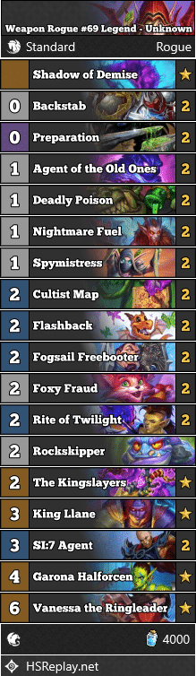 Weapon Rogue #69 Legend - Unknown