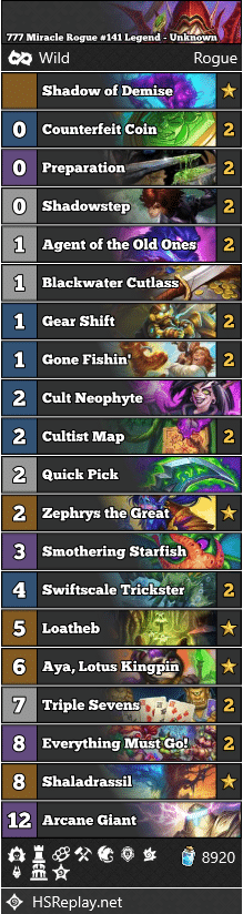 777 Miracle Rogue #141 Legend - Unknown