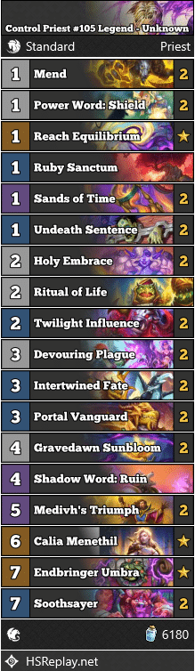 Control Priest #105 Legend - Unknown