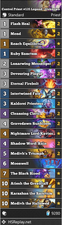 Control Priest #135 Legend - Unknown