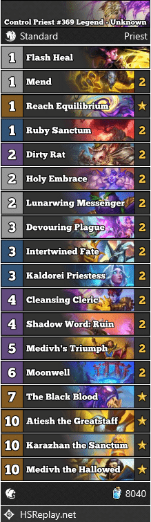 Control Priest #369 Legend - Unknown
