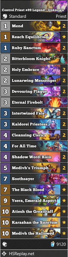 Control Priest #89 Legend - Unknown