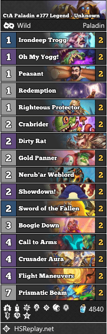 CtA Paladin #377 Legend - Unknown
