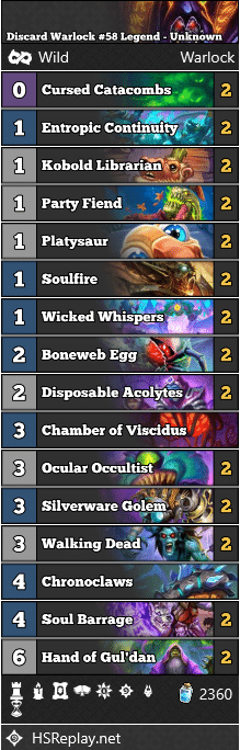 Discard Warlock #58 Legend - Unknown