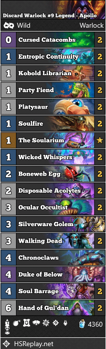 Discard Warlock #9 Legend - Apollo