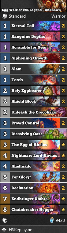 Egg Warrior #86 Legend - Unknown