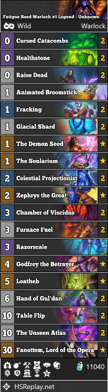 Fatigue Seed Warlock #1 Legend - Unknown